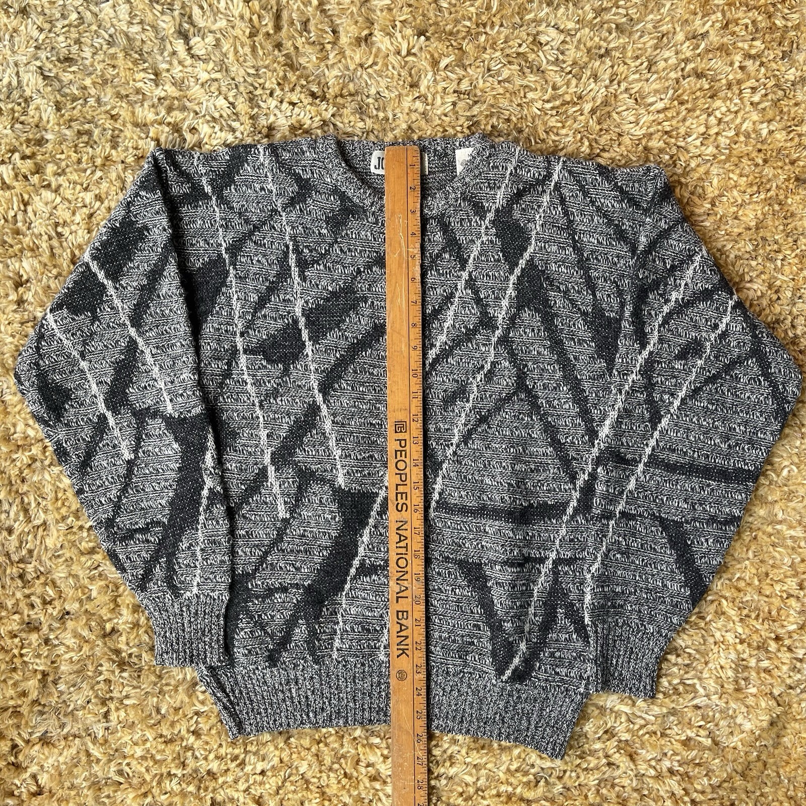🥃Vintage Jordache Sweater Size S/M 80s 90s 2 Tone Grey and Black Stripes
