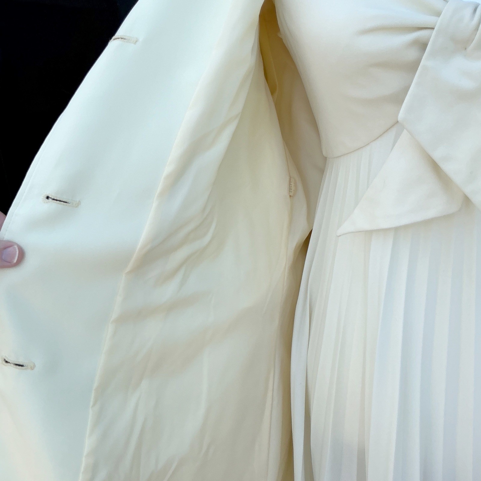 Vintage 70s Betty Rose Ivory Belted Rain Coat Womens M Jackie O Mod Trench USA