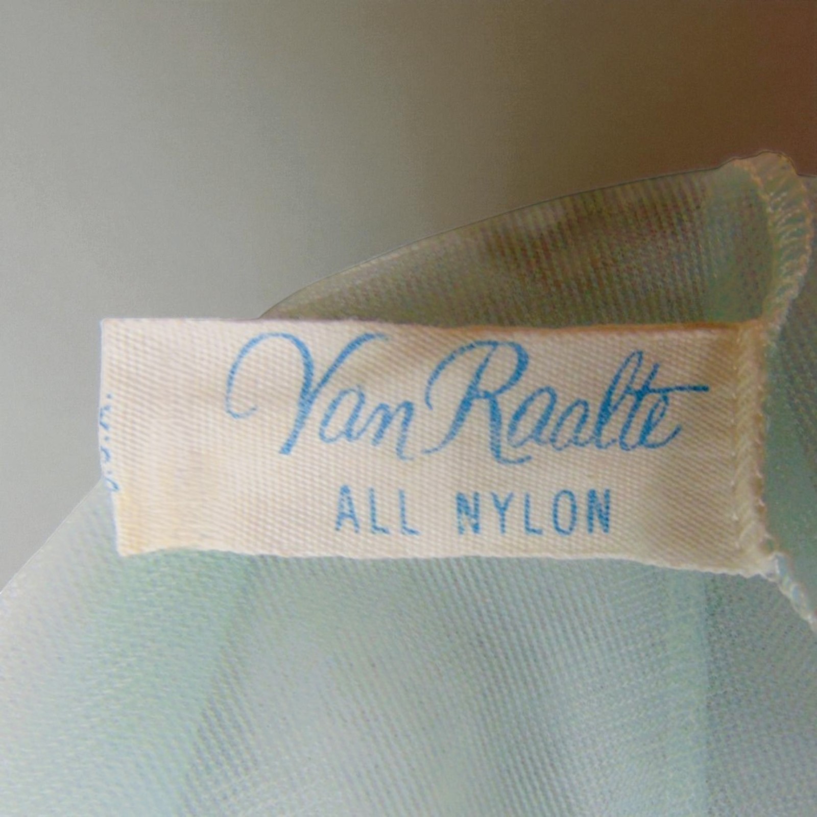 Vintage 1960s Van Raalte Aqua Chiffon Peignoir Set Lace Robe Nightgown Small