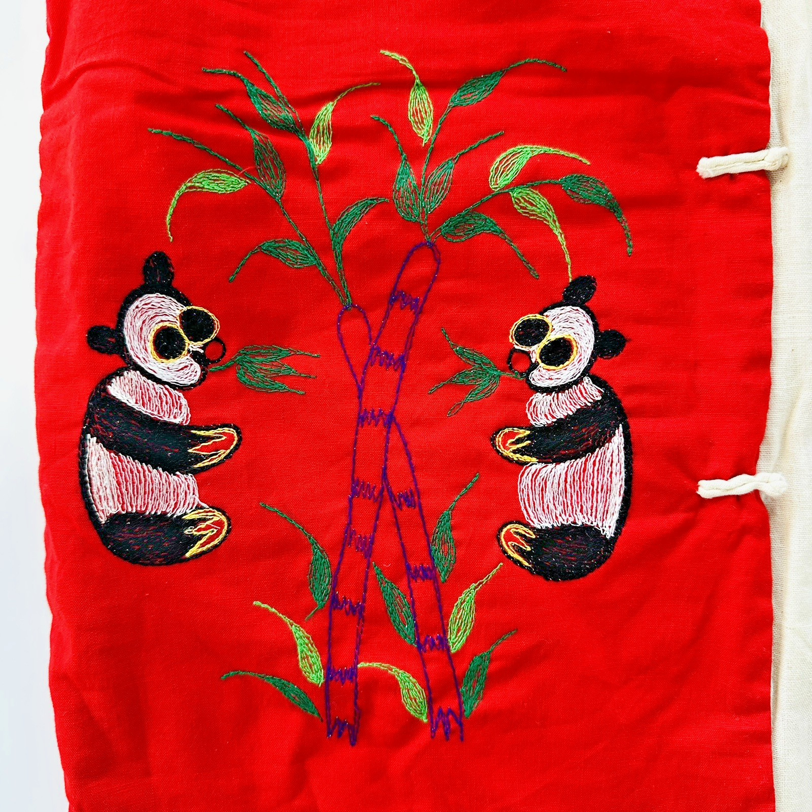 Vintage Embroidered Asian Vest Dragon Panda Frog Chinese Beautiful