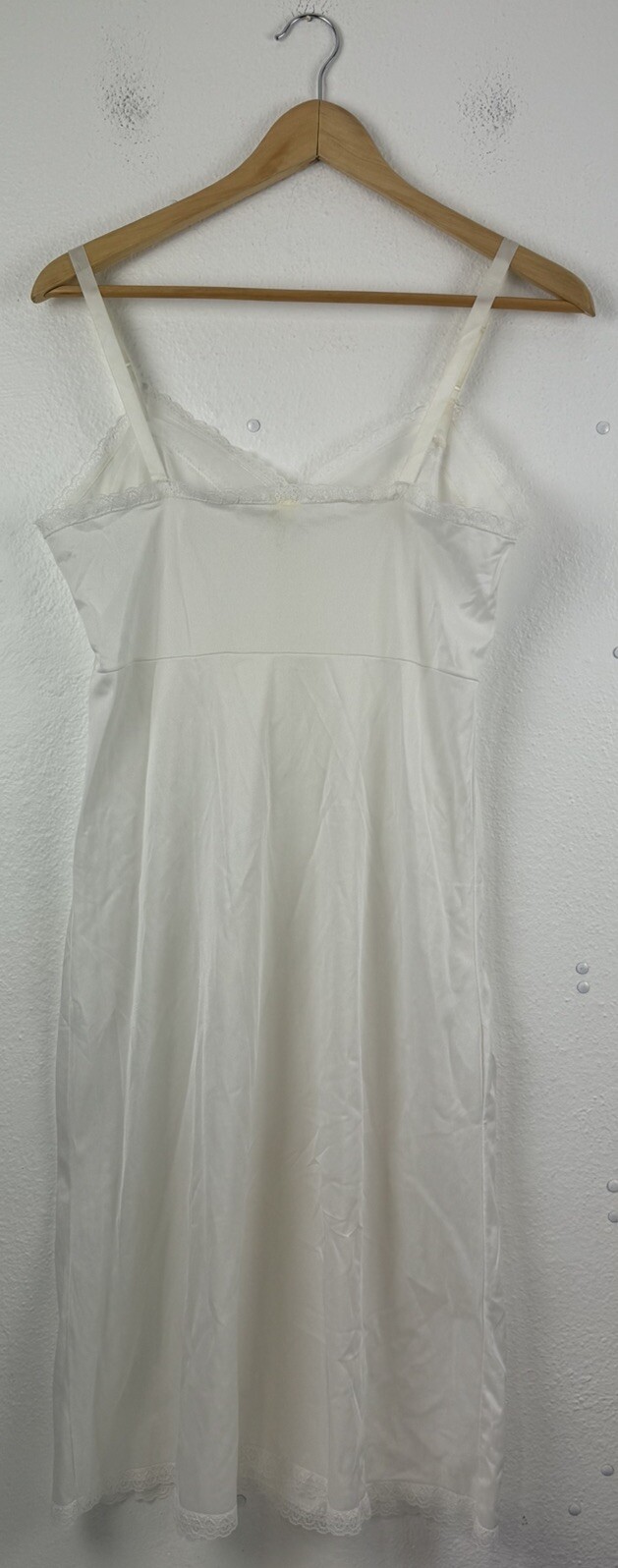 Vintage 1980s Lingerie By Vincent White Nightgown Slip Dress