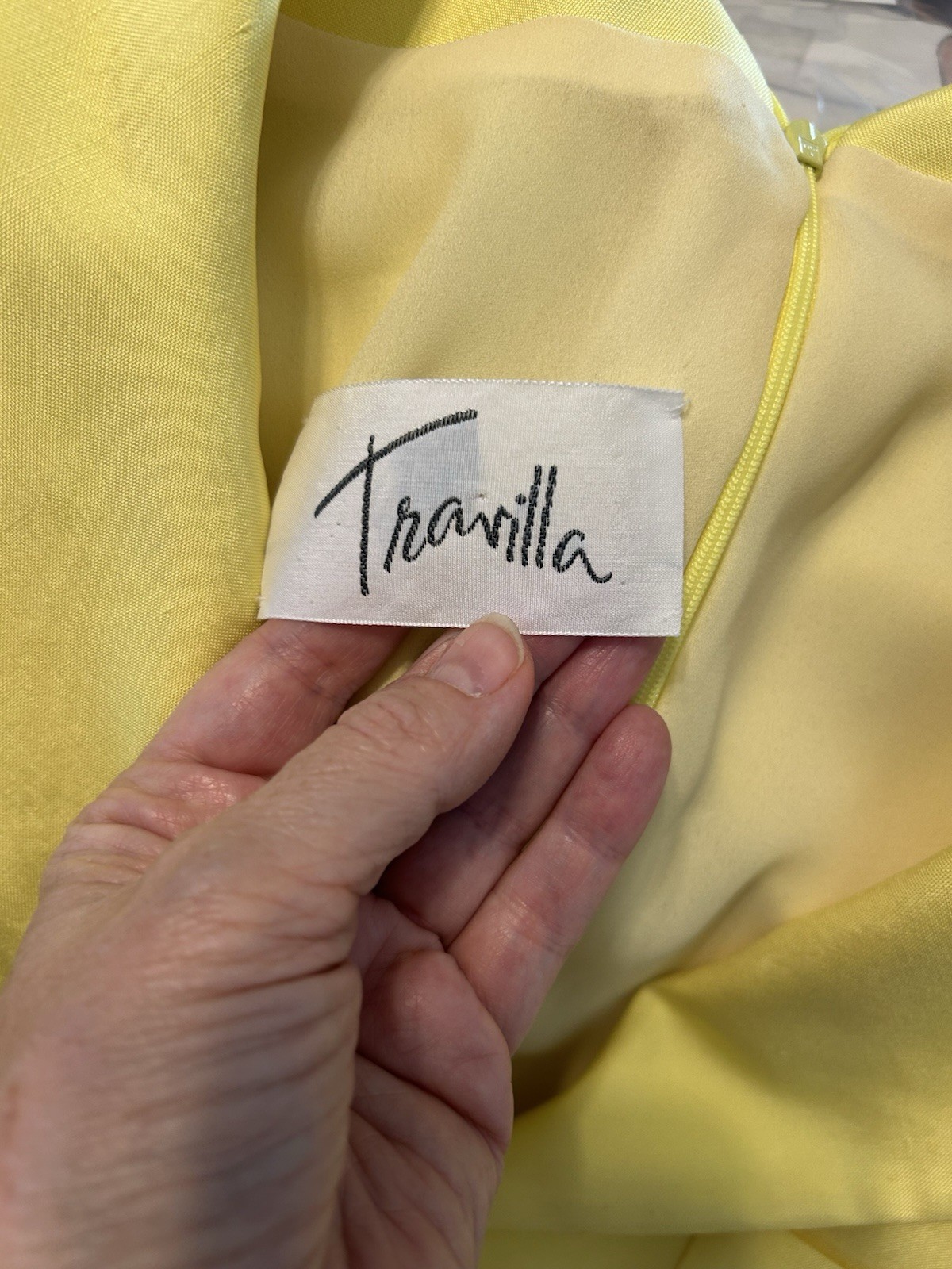 VINTAGE 1980’S TRAVILLA MARILYN MONROE DESIGNER YELLOW CLASSIC DRESS SZ 10