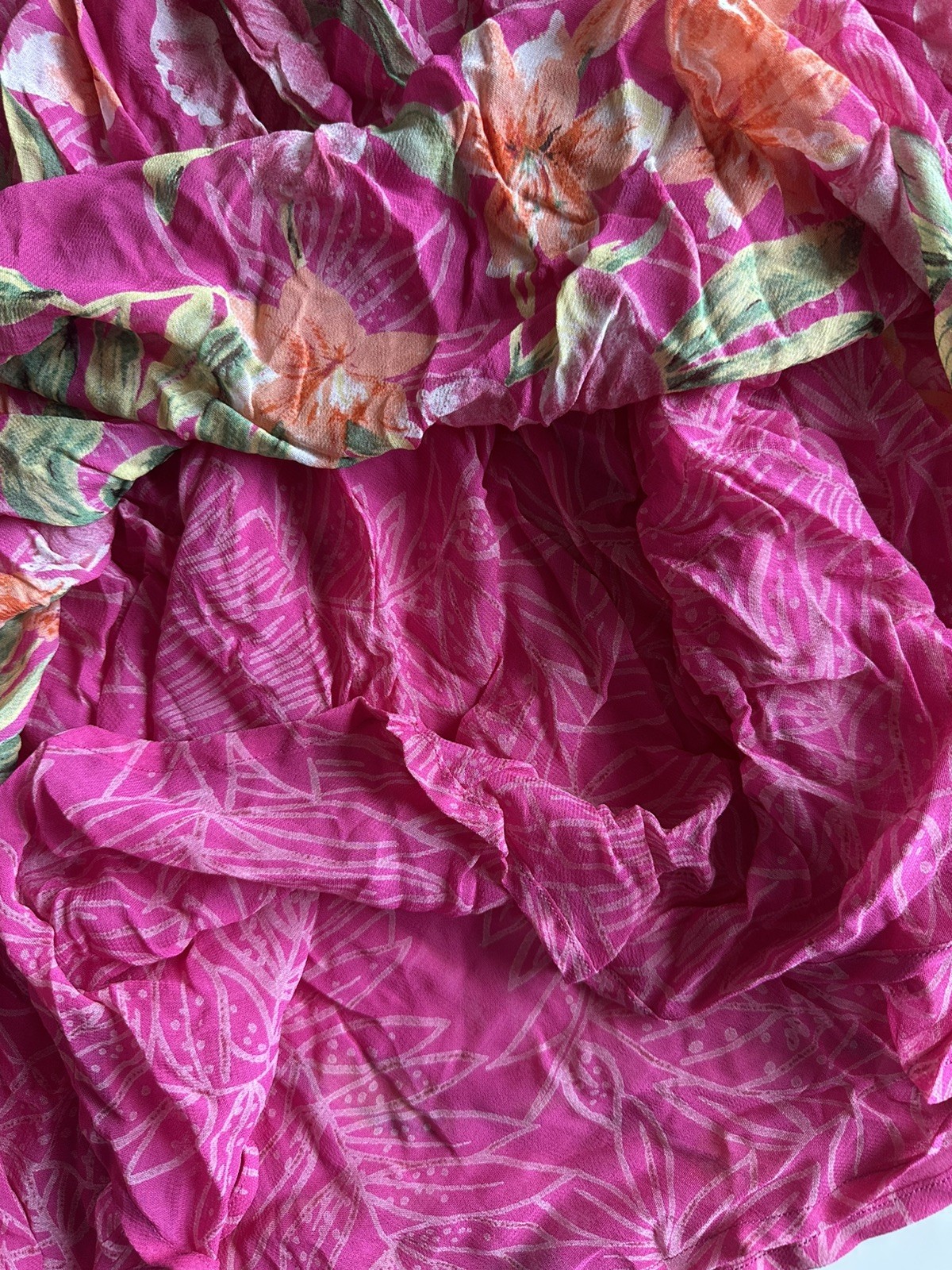 Vintage Pink Floral Skirt Cottage Garden Party Midi Sz P (XS)