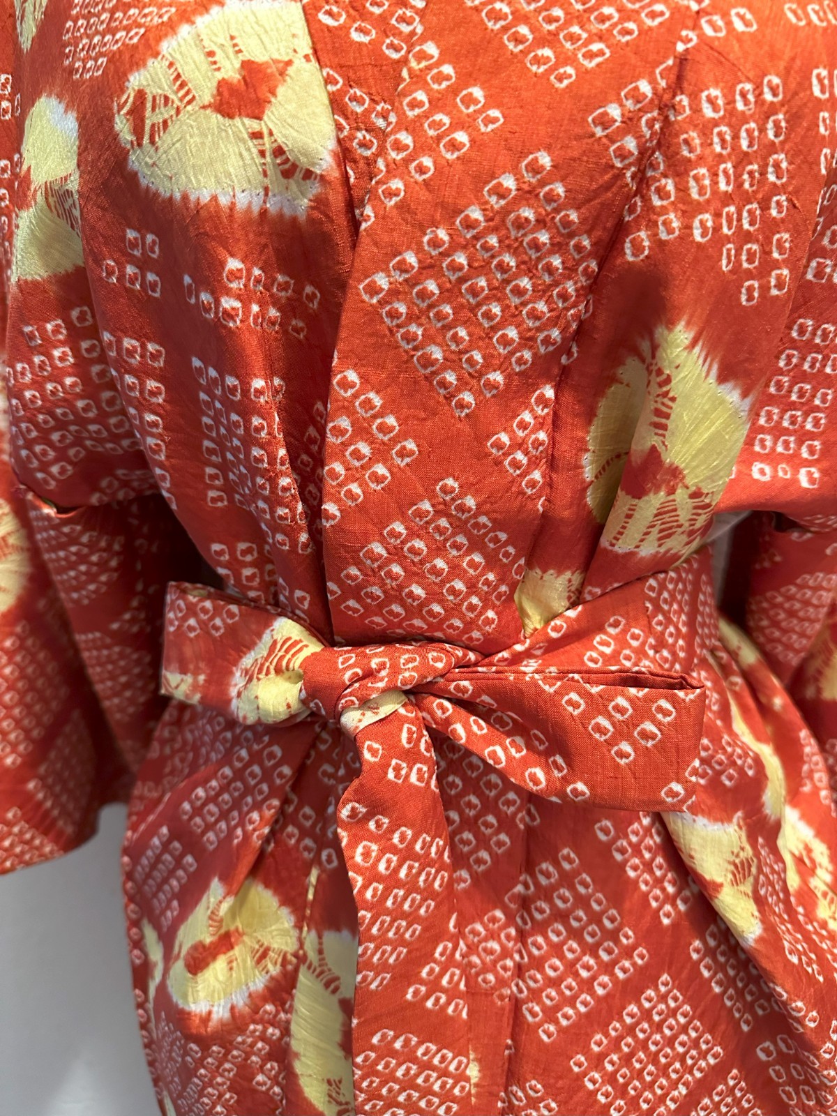 Silk Kimono-Cardigan, Kimono coat Antique coat Kobana Treasure Silk Orange Retro