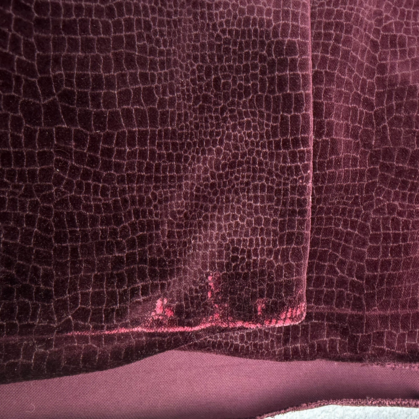 Diamond Tea Velvet Velour Robe Sz Medium Women’s Burgundy Corded Trim Long VTG