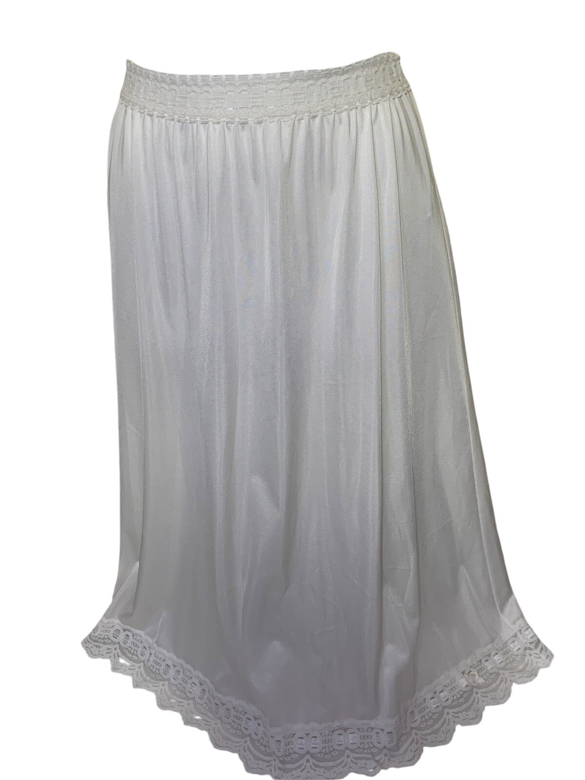 Vintage Olga Secret Hug Half Slip Skirt Lace Trim Size Small Satin Ribbon Bow