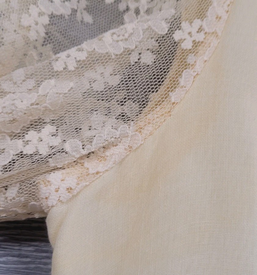 VINTAGE GUNNE SAX DRESS 70s IVORY LACE UP CORSET BOHO BRIDAL MAXI SIZE 11 S/M