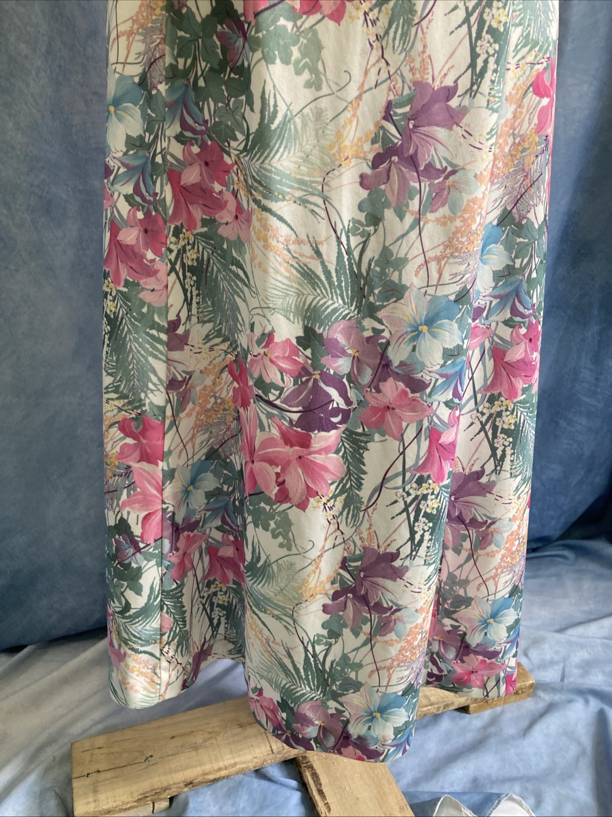 Vtg 80s Cottagecore Floral Skirt Set 2pc Popover Flutter Sleeve Secretary XS S