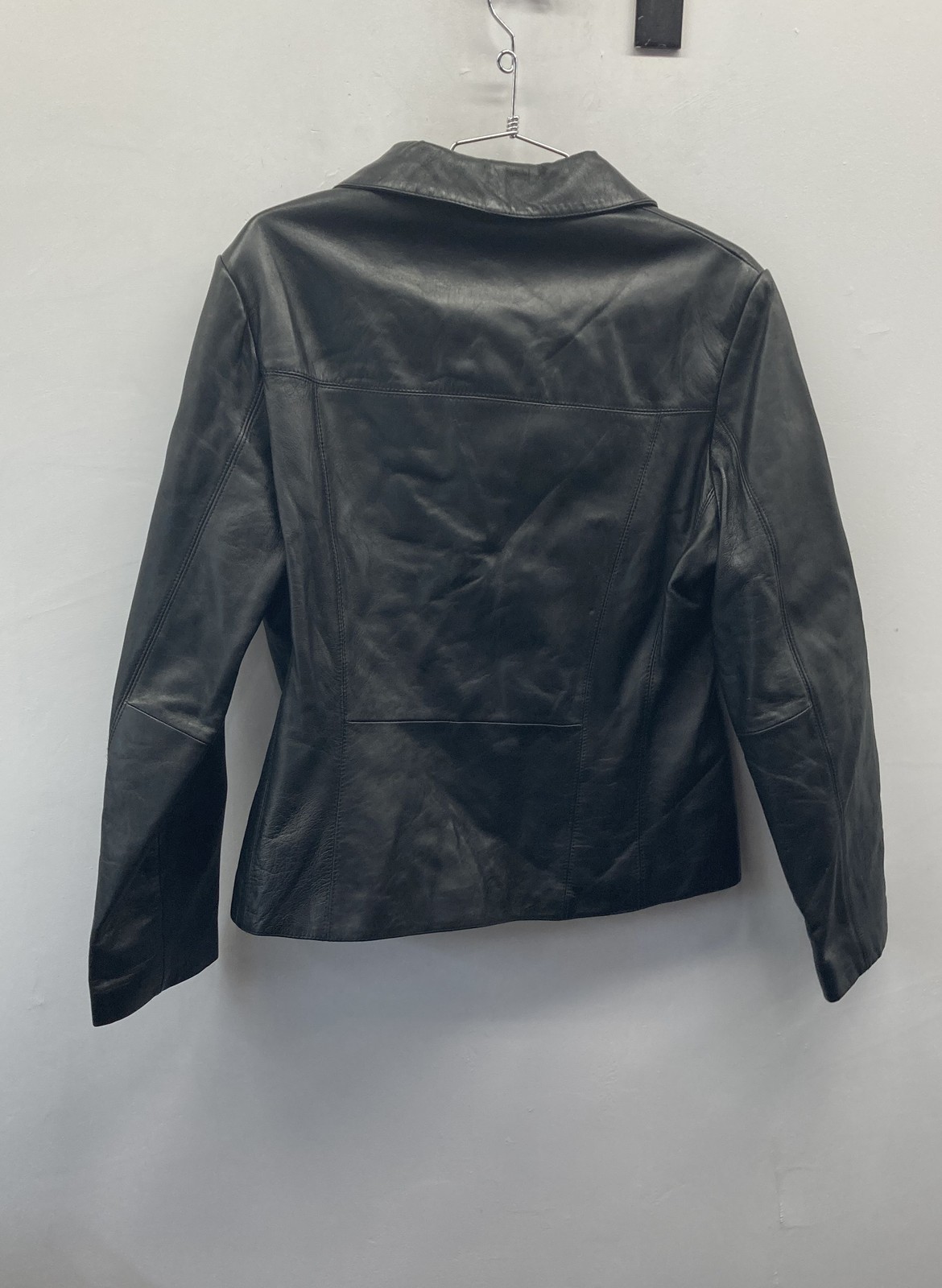 Wilsons Leather Maxima Women’s Black Y2K Vintage Leather Blazer Jacket Sz L