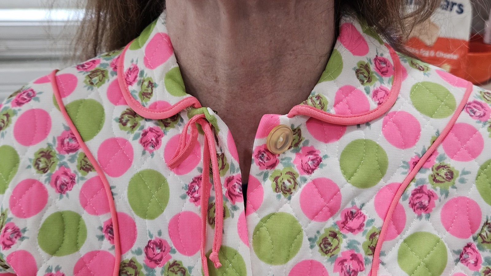Mod 60s Apple Green Day Glo Pink Acetate MCM Bed Jacket S/M