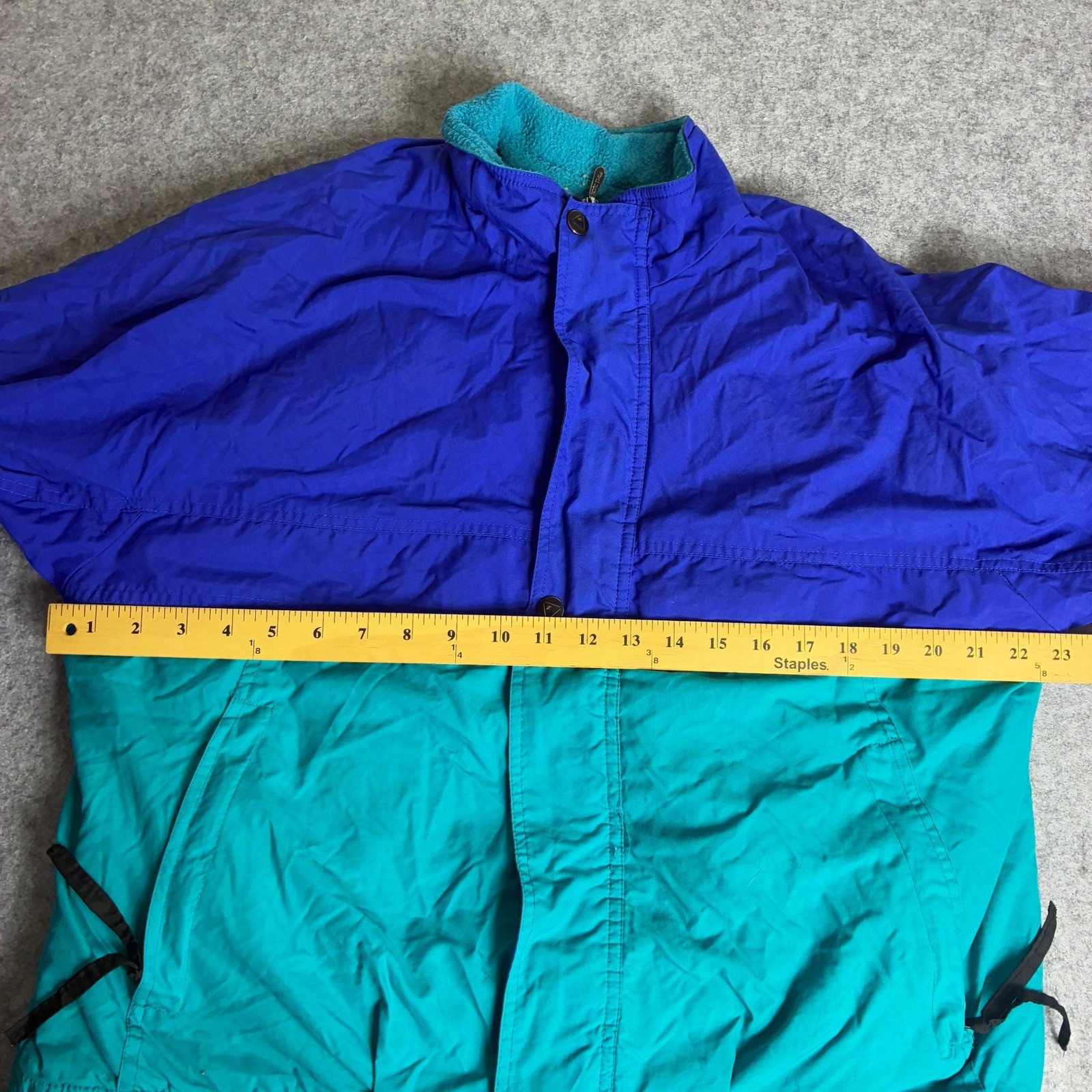 Vintage 90s Pacific Trail Women’s M Colorblock Windbreaker Jacket Blue Fleece