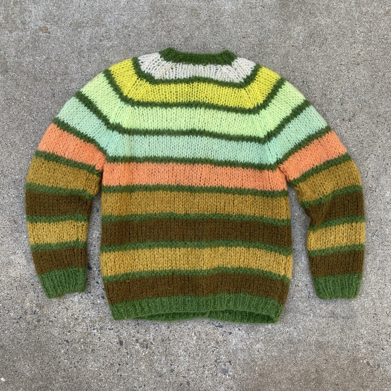 Vintage 50s 60s Mohair Cardigan Women Made in Italy Size 38 M/L Pastel Striped