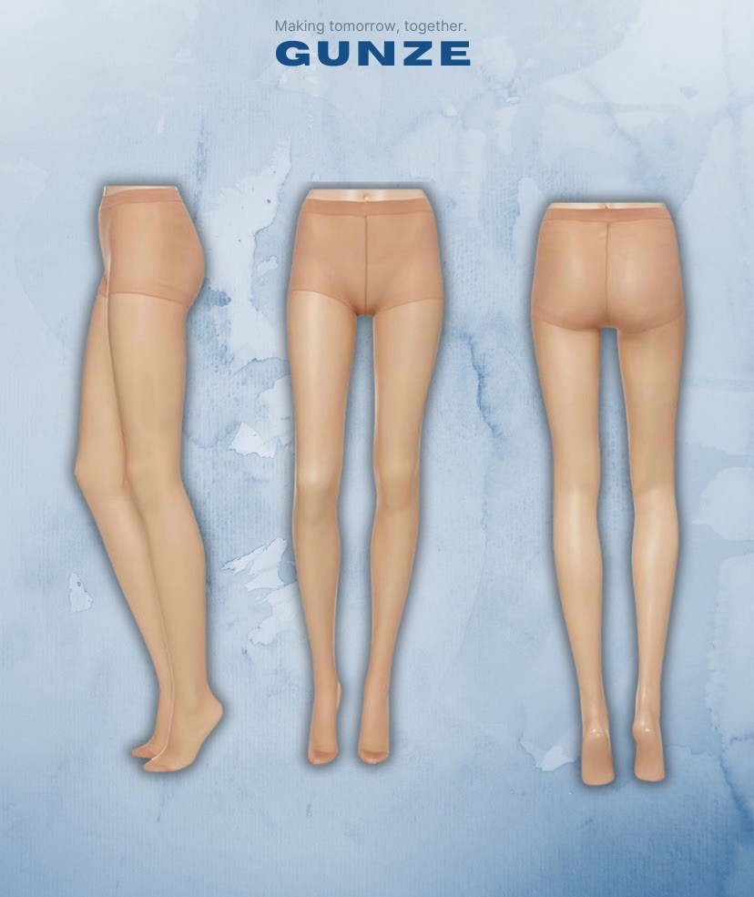GUNZE SABRINA 3-Pairs Beautiful Sheer Finish Stockings L-LL 389 Natural Beige
