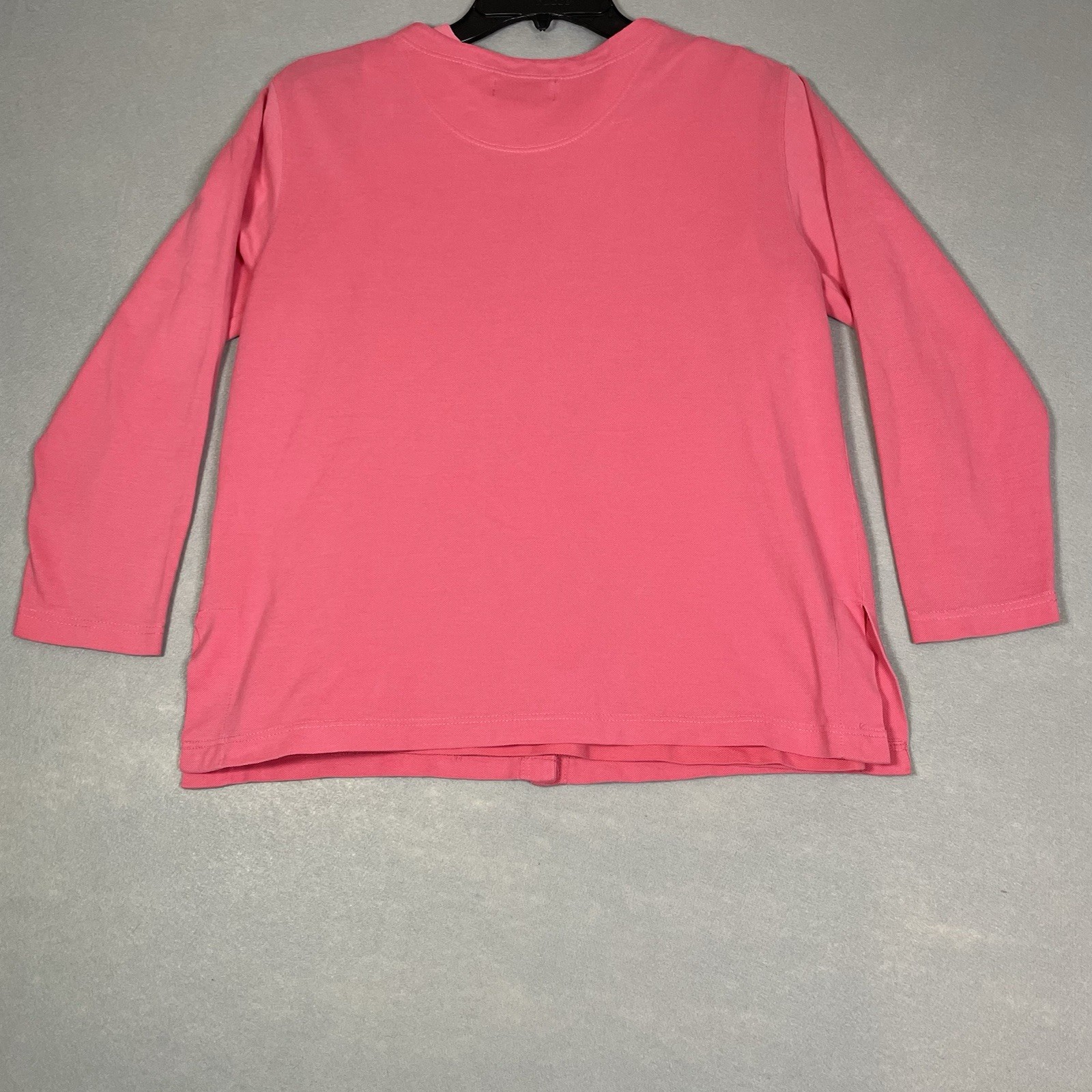 Vtg L L Bean Pink Cotton Knit Cardigan Tank Top Twin Set 90s Women Size XL