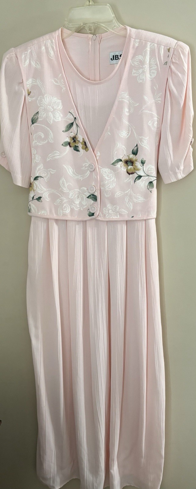 VTG 90’s JBS Women’s Blush Pink Maxi Dress Size 6 Cottagecore Prairie Romantic
