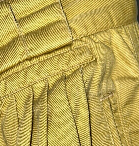 Vtg Code Zero Pleated Pants Mustard Yellow Tag Sz. 27 x 31 – Measure 25.5 x 29.5