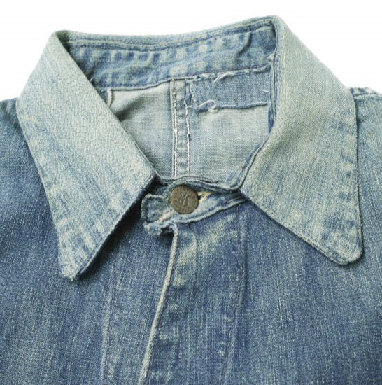 Vintage 1940’s Strong Reliable 2-Pocket Denim Jacket Coverall Size 38 Blue