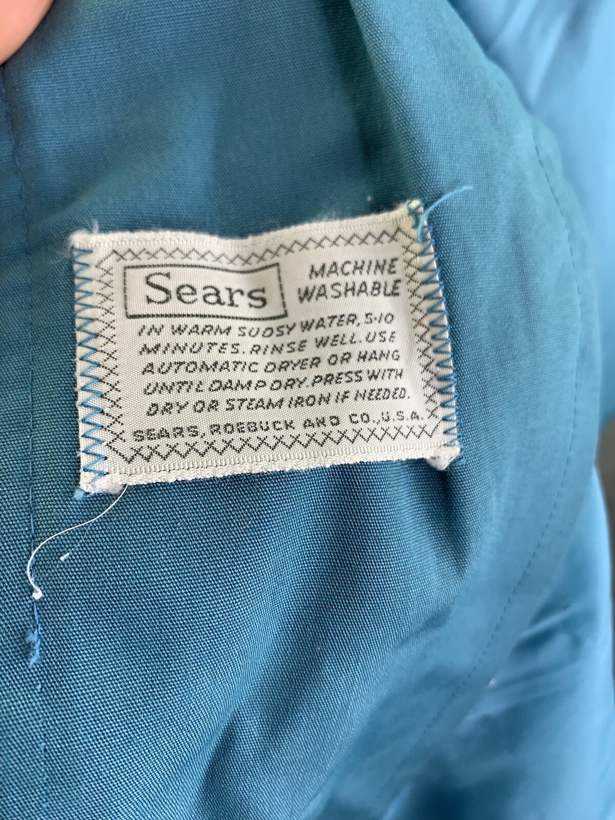 Vintage 60s Sears MOD Trench Coat Womens S Blue Velvet Collar Retro Spy Jacket