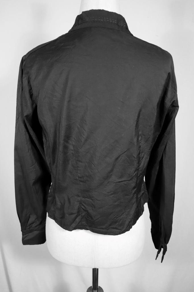 Vintage 1950’s French Black Cotton Blouse Size Medium Excellent Condition