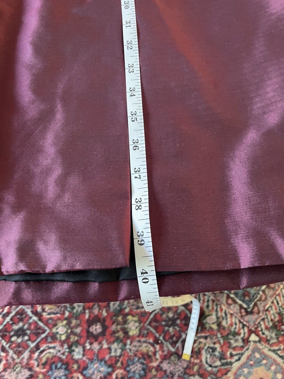 Vtg 1990s Catherine Regehr Dress Burgundy Silk Taffeta Evening Formal Dress Sz S