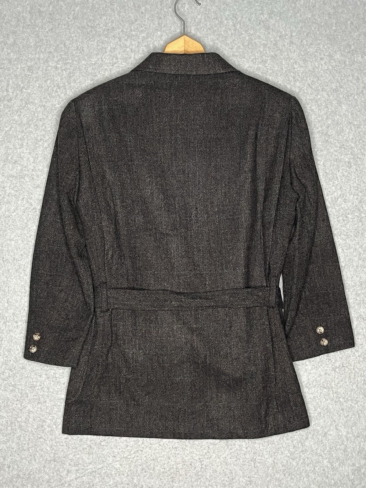 Willis & Geiger Russian Twill Wool Blazer Womens 6 Belted Safari USA Vtg