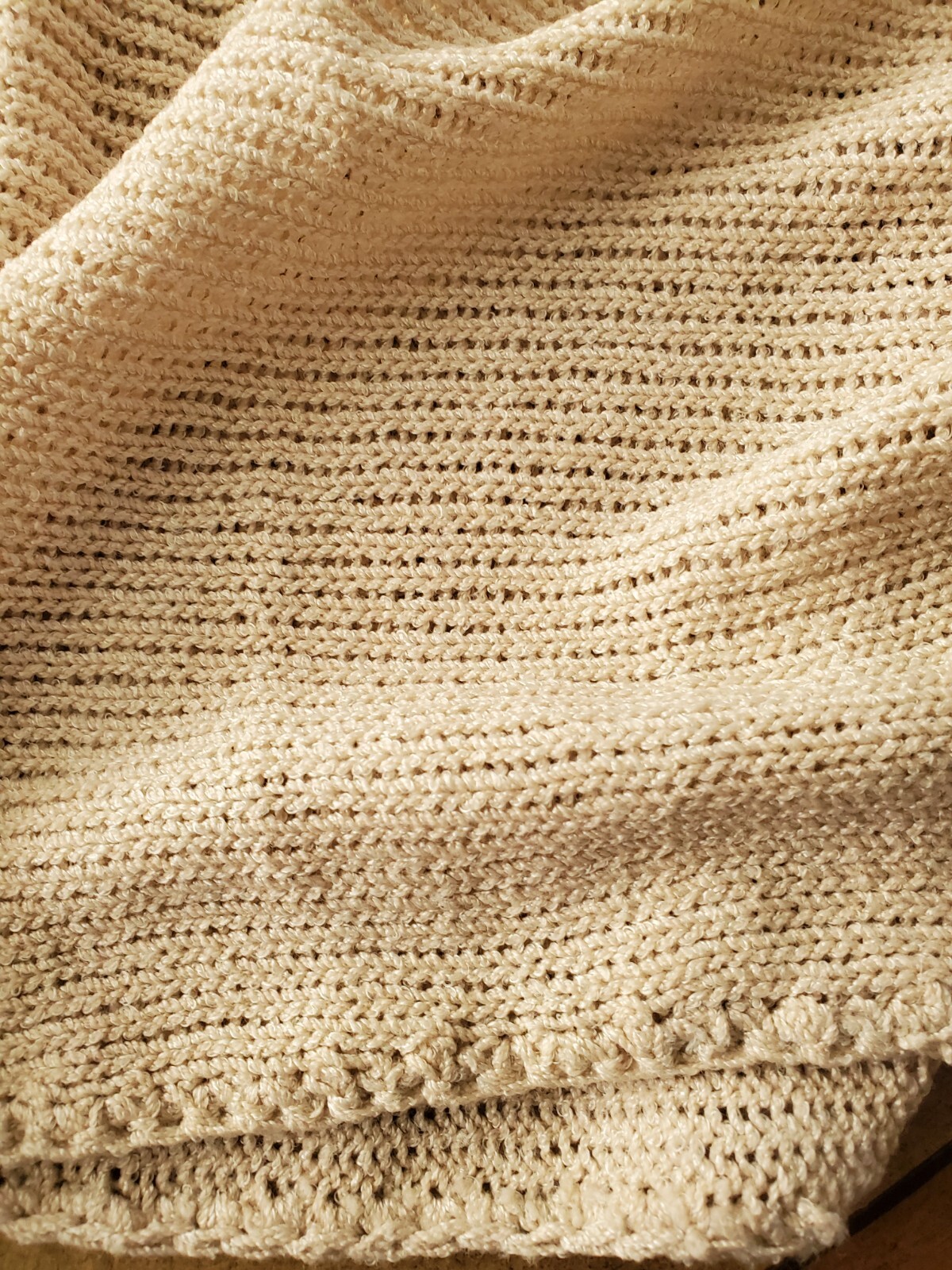 Vintage Dana Hogan Knitted Set Sweater Top & Skirt Tan Size S/M