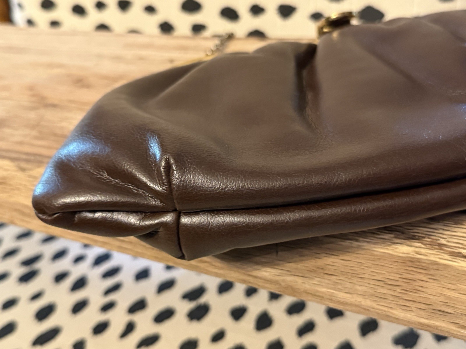 VTG HL USA Brown Chocolate Clutch Shoulder Strap Purse Gorgeous