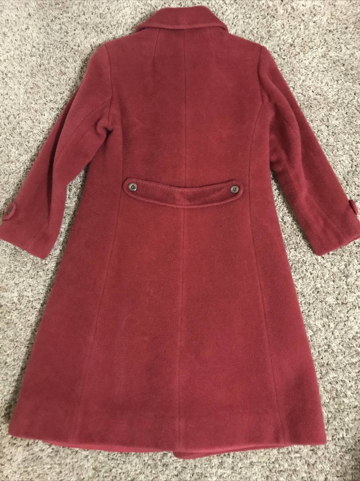 Forstmann Fabrics Vintage Cranberry Red 100% Wool Classic Fitted Coat Size S/M