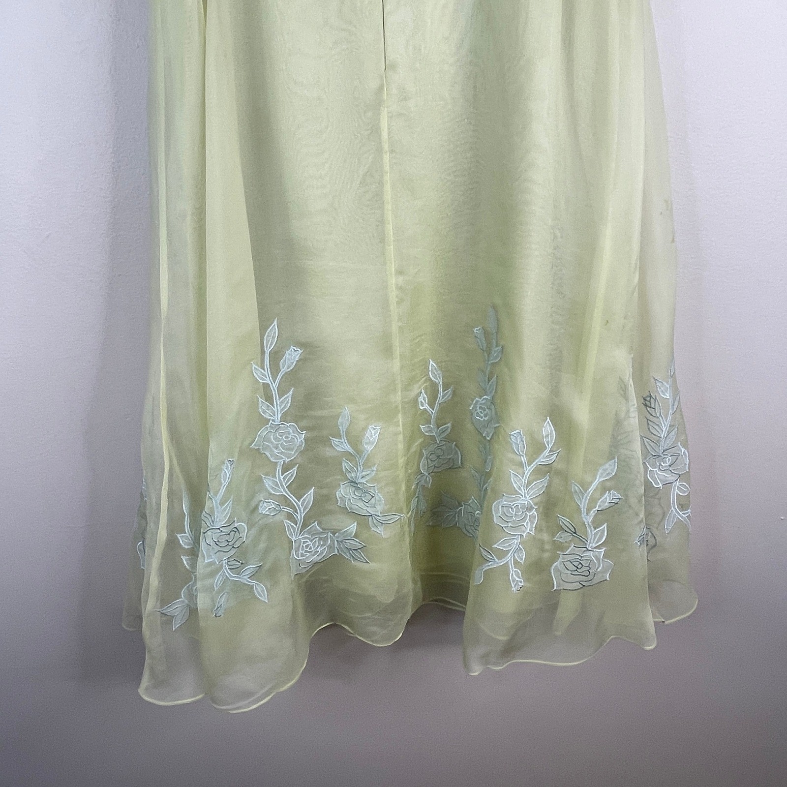 Vintage Watters & Watters Silk Tea Party Dress 10 Ethereal Embroidered Cocktail