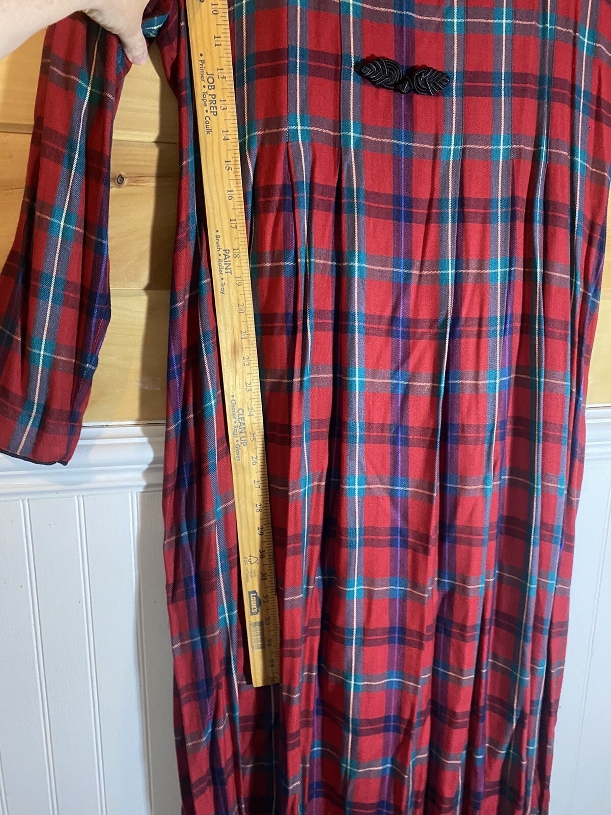 VTG Sarah Elizabeth Red Plaid Maxi Dress 14