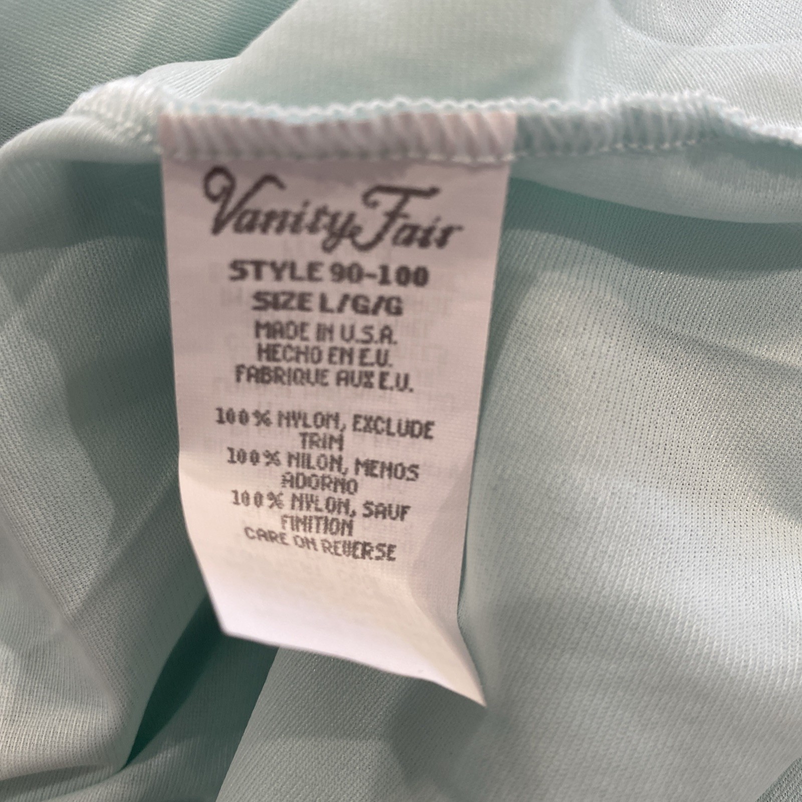 VTG 60’ Vanity Fair 2 Pc. Pajama Set Mint Green w/Beautiful Floral Lace Size L