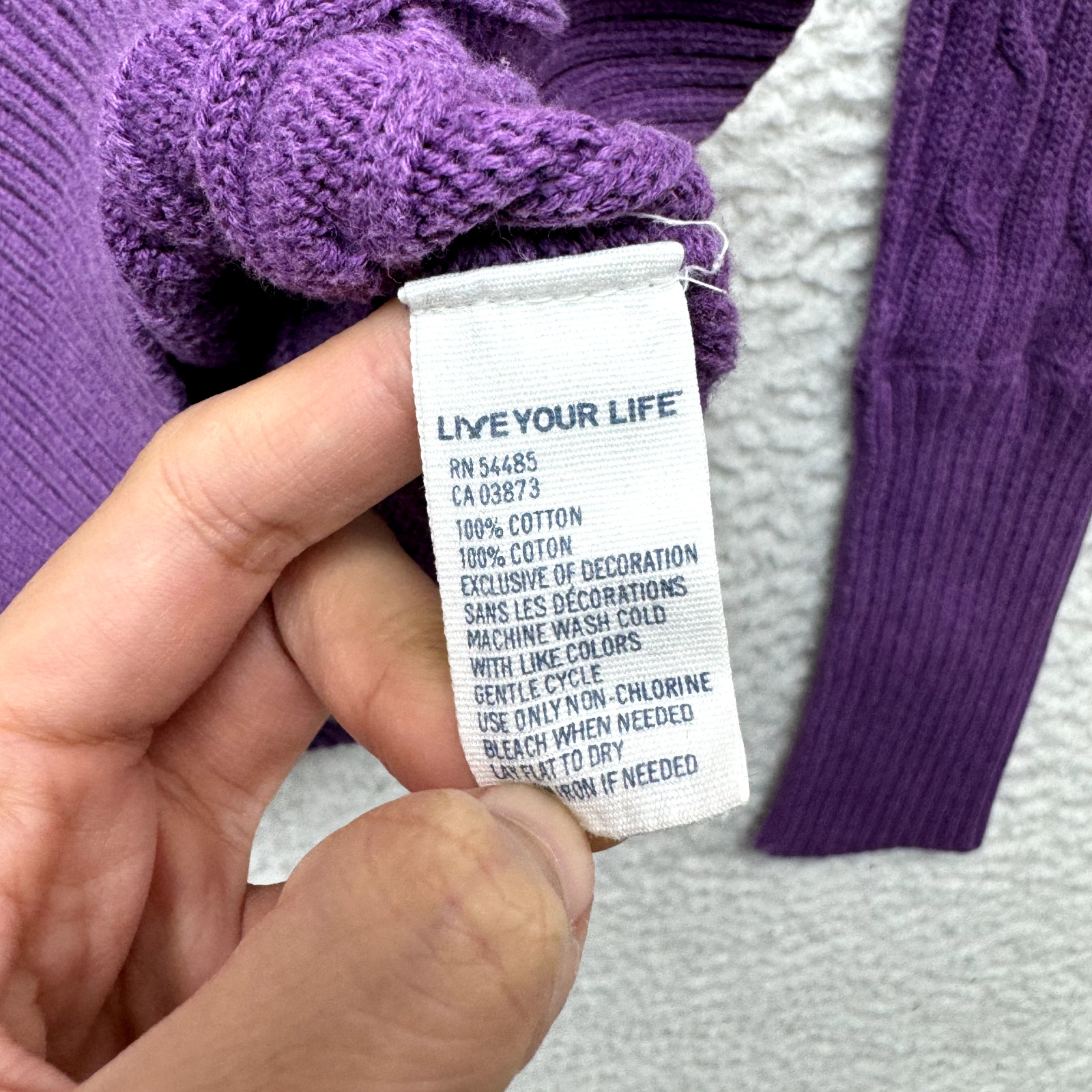 Y2K Vintage American Eagle Sweater XS Purple Cable Knit Bella Swan Fairy Grunge