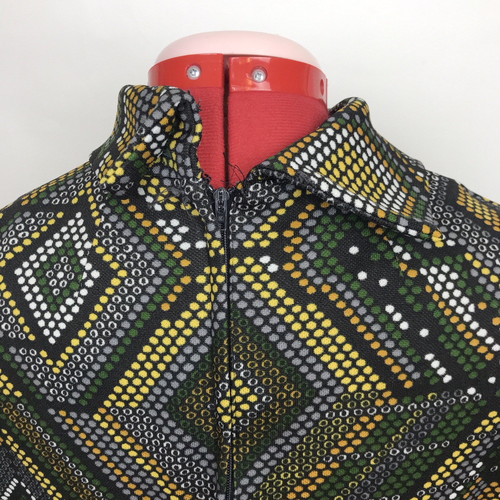 J. Harlan Vintage 60s 70s Woman’s Dress ILGWU Made Hippie Polyester Dots Design
