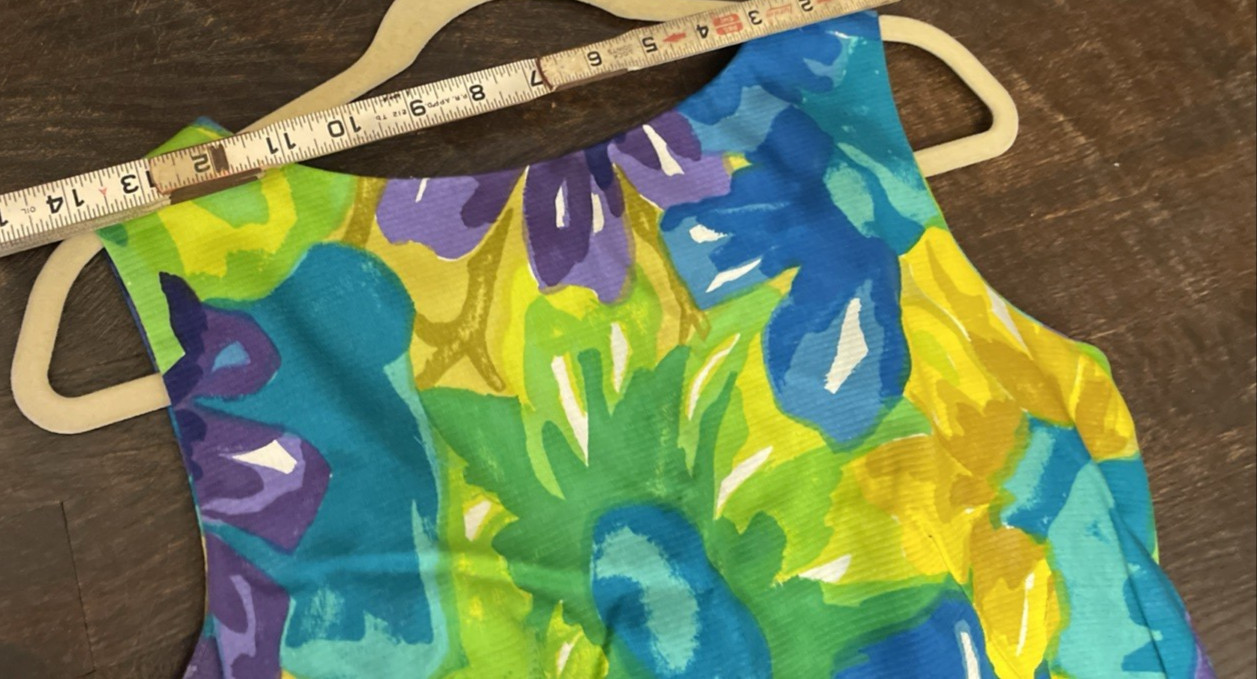 Vintage Kalama Fashions Hawaiian Sexy Maxi Dress sz14 Floral Tropical Side Slit