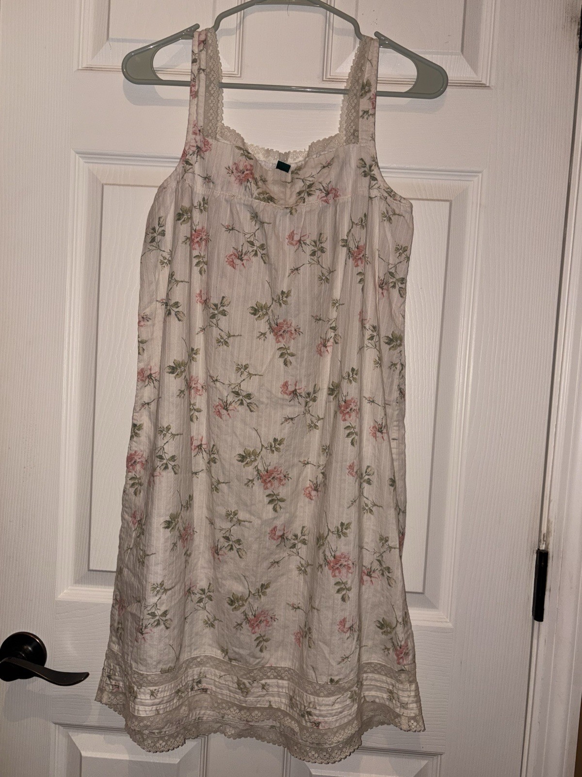 Ralph Lauren floral Nightgown 100% Cotton Floral Lace Trim S