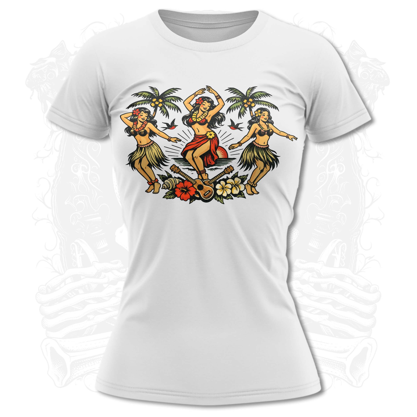 Vintage Tropical Hula Girls Women’s T-Shirt