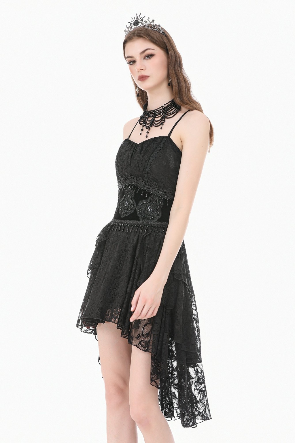 Dark In Love Women Velvet Waist Cincher Vintage Lace Embroidery Wide Waistband