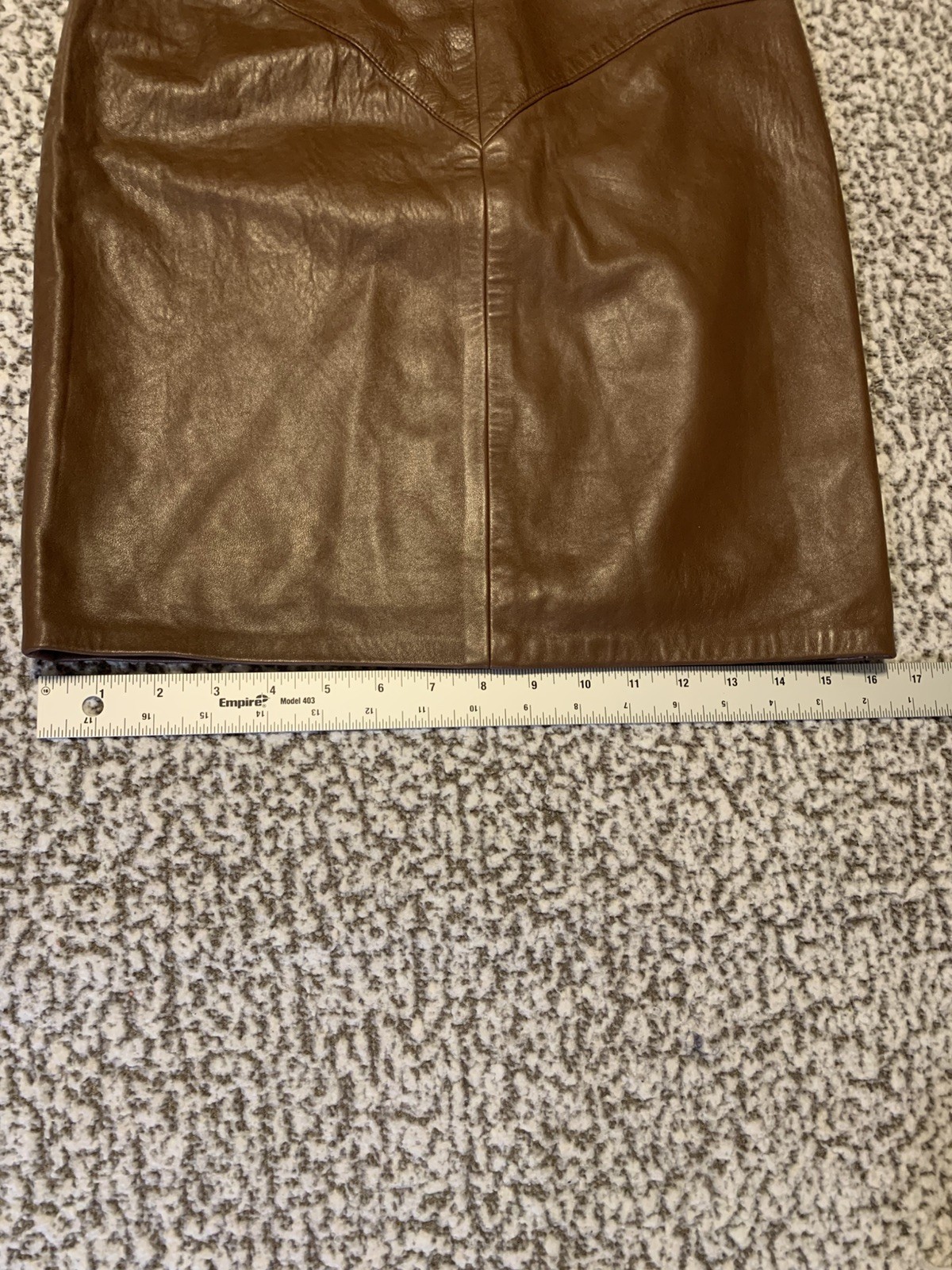 Vakko Size 2 Woman’s Vintage Brown Genuine Leather Pencil Skirt High Waist Midi