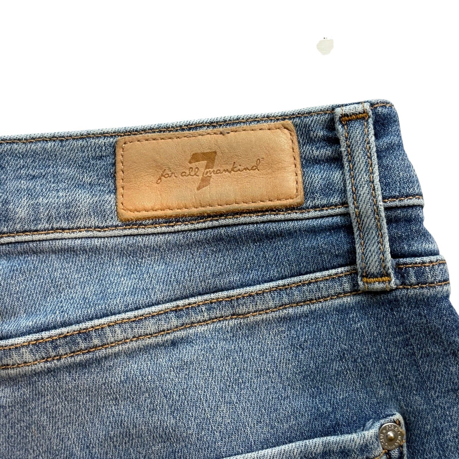 Seven7 Luxe Vintage Distressed Raw Hem Denim Cutoff Shorts Blue