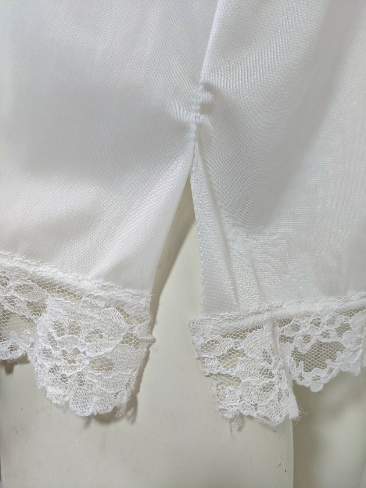 Vintage Slip Half Lingerie Embroidery White Skirt Floral Lace S Undergarment Vtg