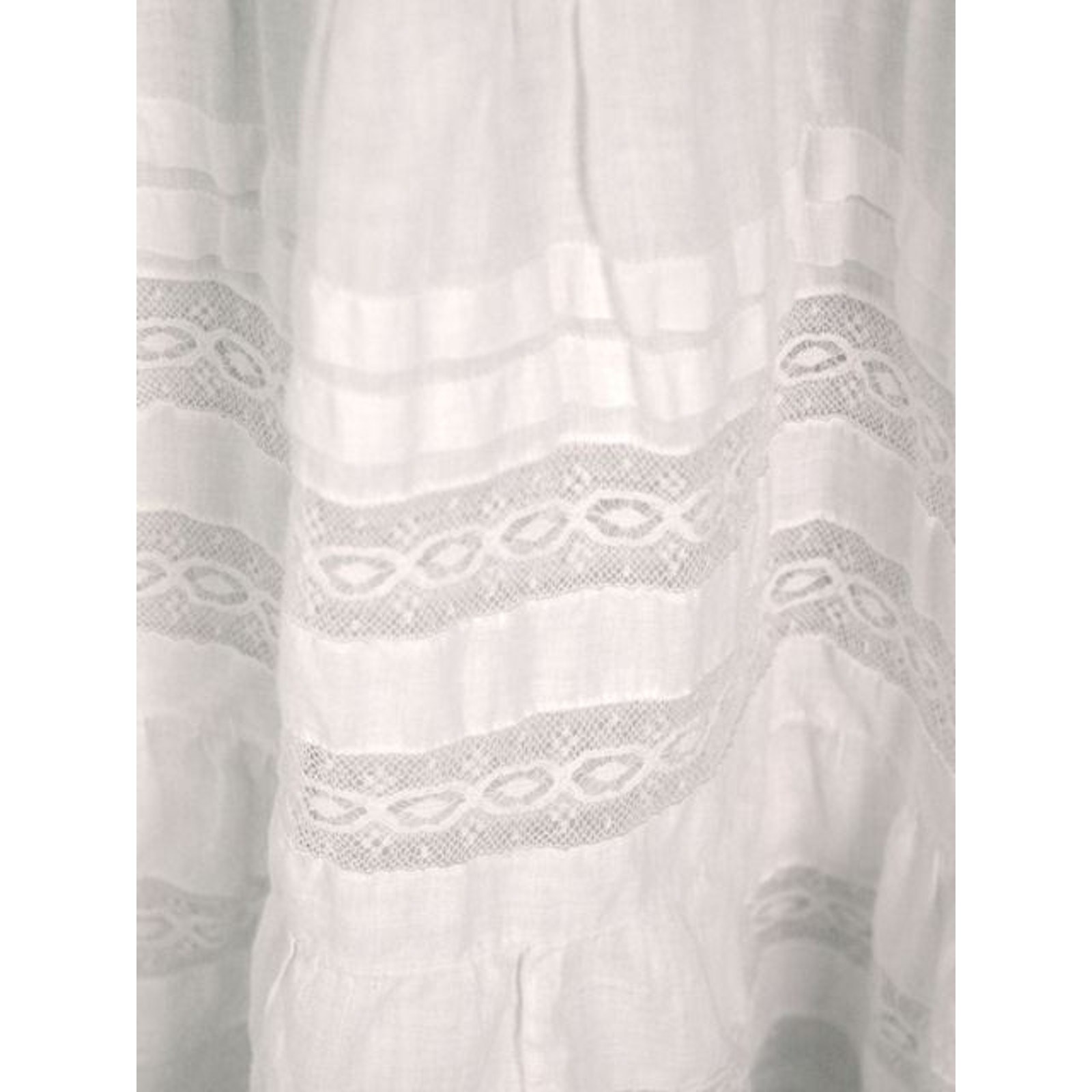 VTG Victorian Cotton Petticoat White Lace Bustle Edwardian Prairie Skirt