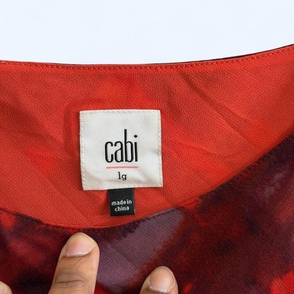 Y2K Abstract Artsy Cabi Red Burgundy Geometric Slip Cami Size L