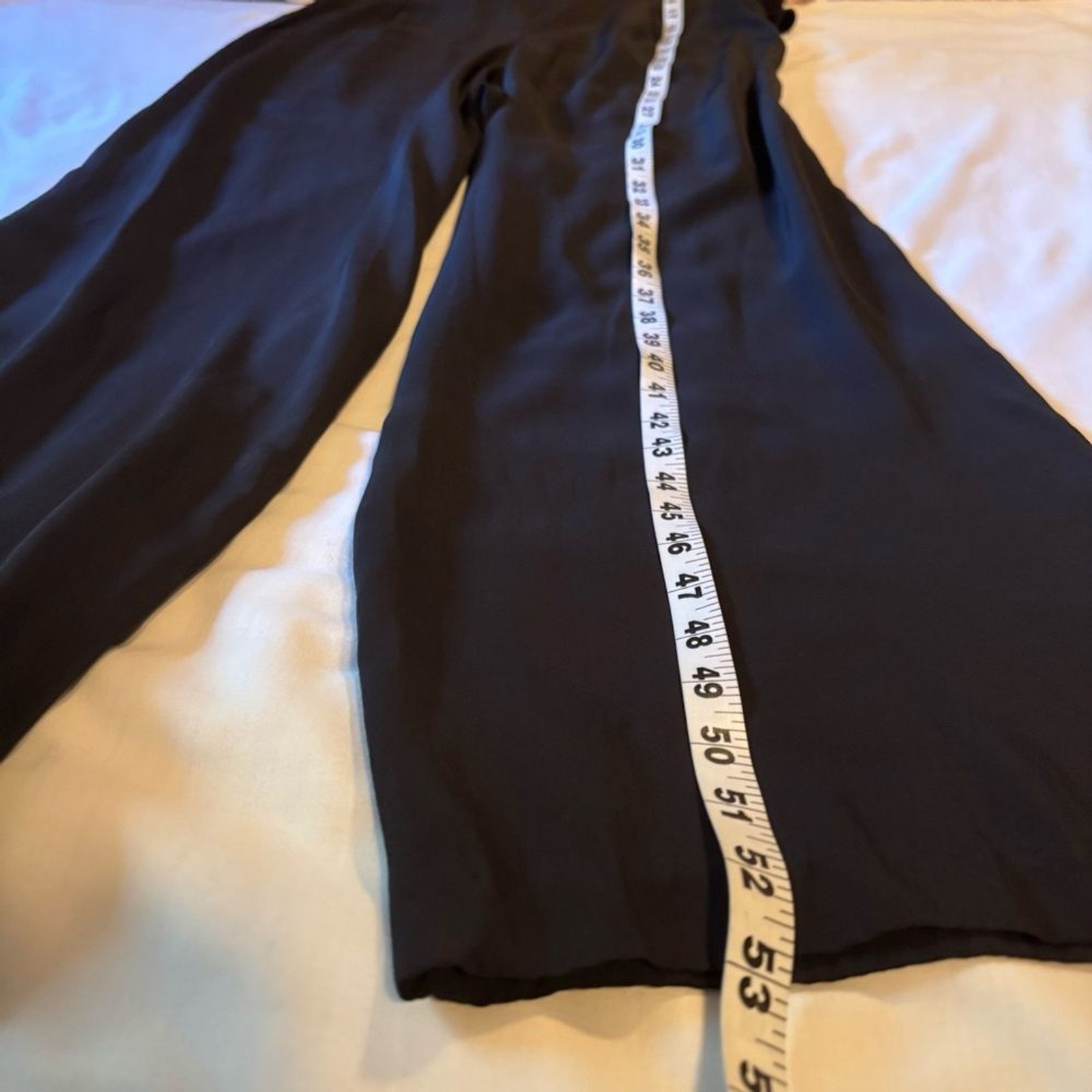 Vintage Nu Oz Bodycon Back zipper Faux Vest Back tie Black Jumpsuit USA Sz 9-10