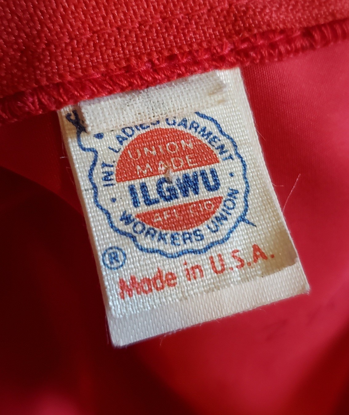 Vintage VTG Int Ladies Garment Workers Union Dress Red Prom Dance Wedding 9 USA