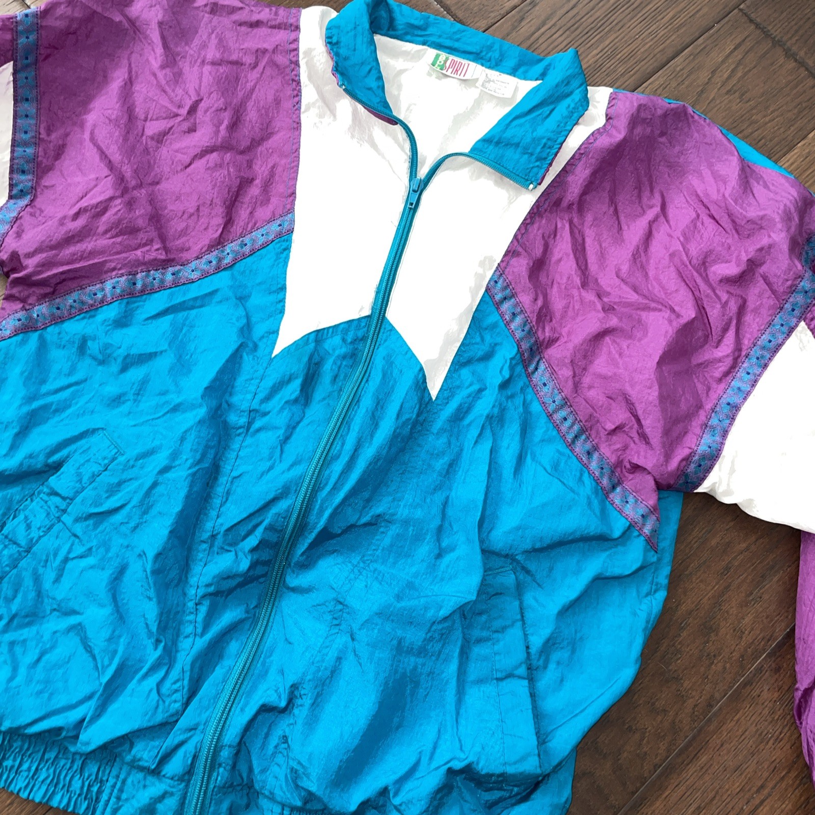 Vintage Bold Spirit Track Warmup Windbreak Jacket Womens Size M