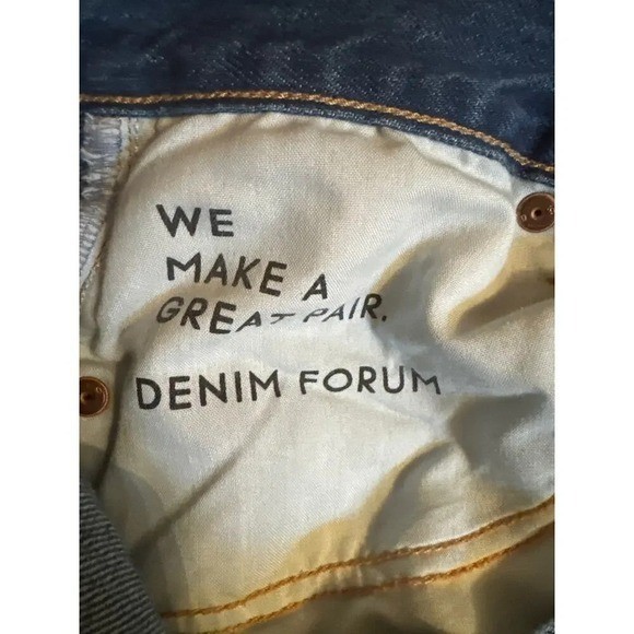 Denim Forum Edie High Rise Culotte 28 Blue Wide Leg Cropped Jeans Boho Aesthetic