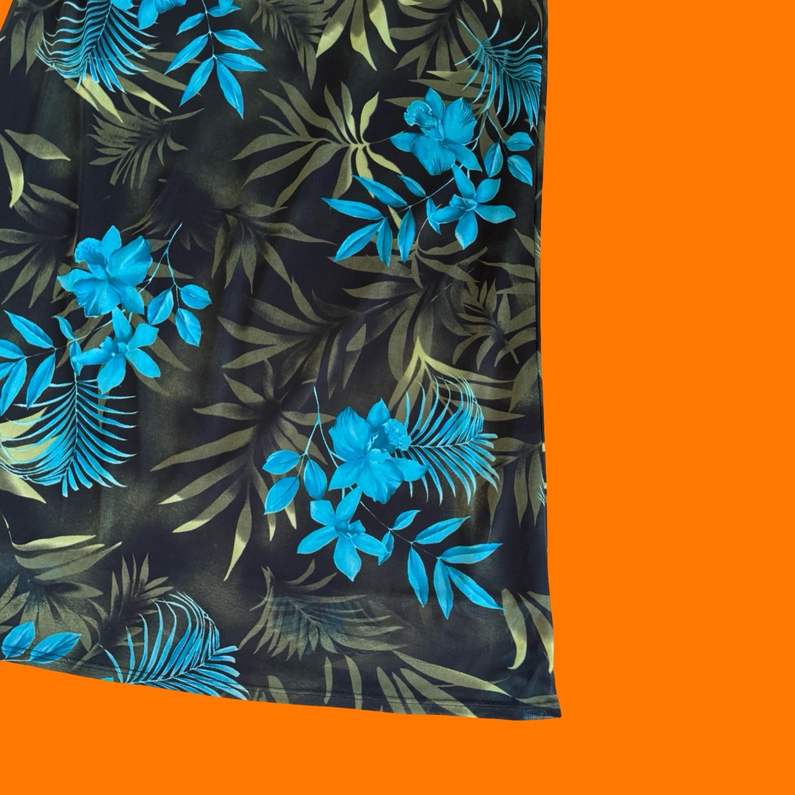 90’s 00’s vintage tropical floral mesh y2k maxi skirt LARGE