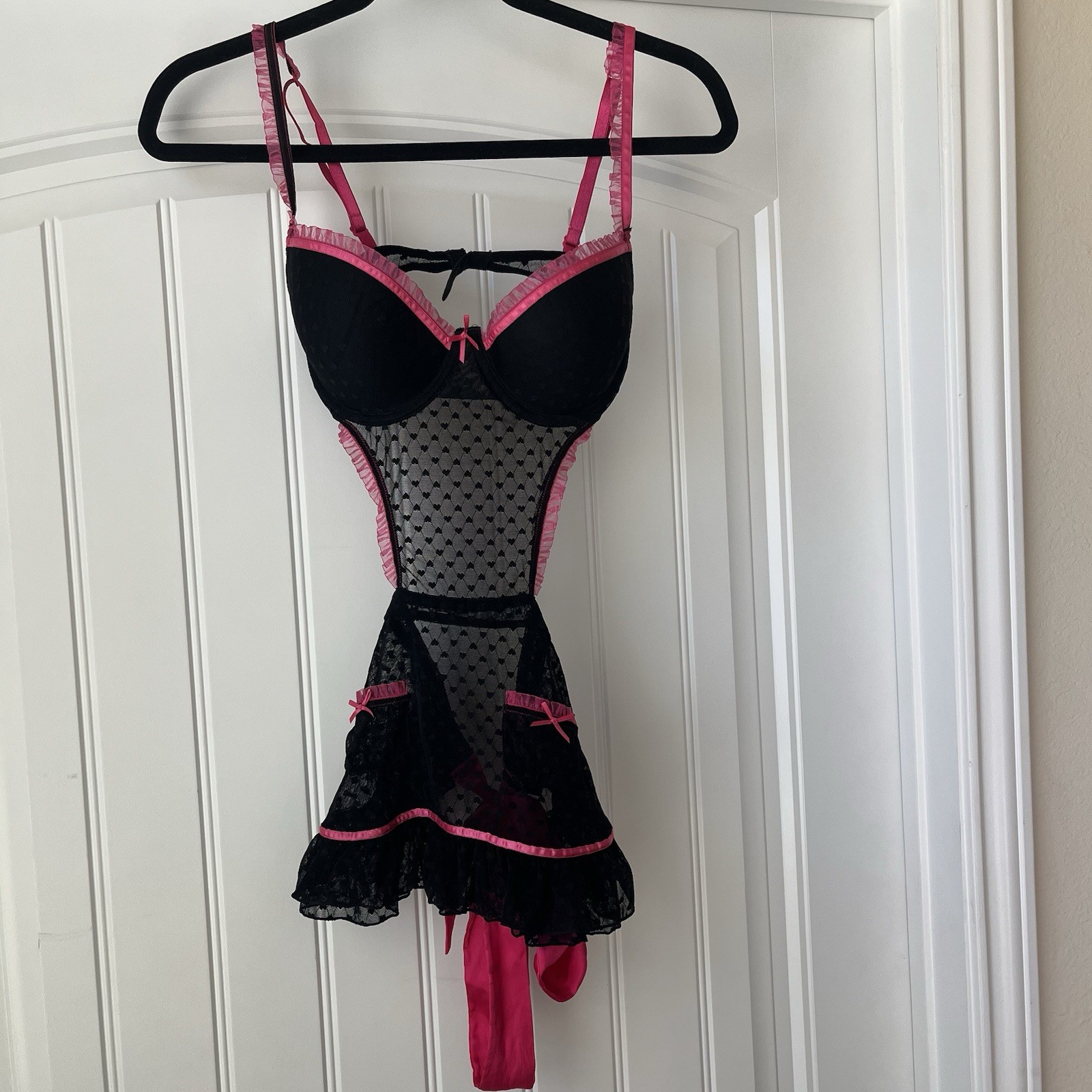 Vintage Y2K Victoria’s Secret Sexy Little Things Maid Apron Lingerie 34 C Lace