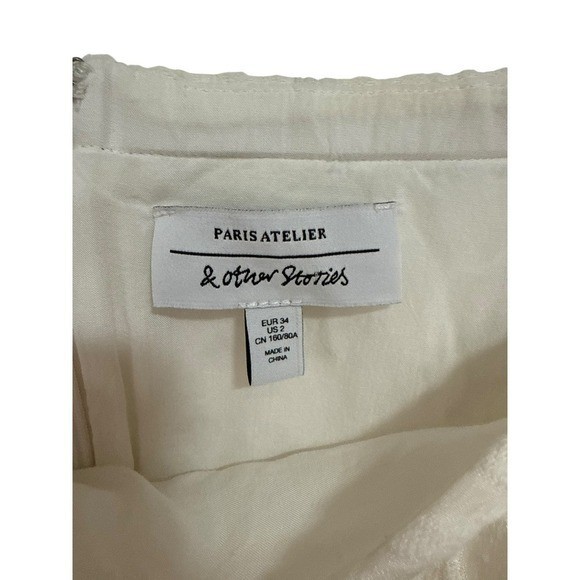& Other Stories Paris Atelier Off Shoulder Balloon Sleeve Mini Dress Women 2 EUC