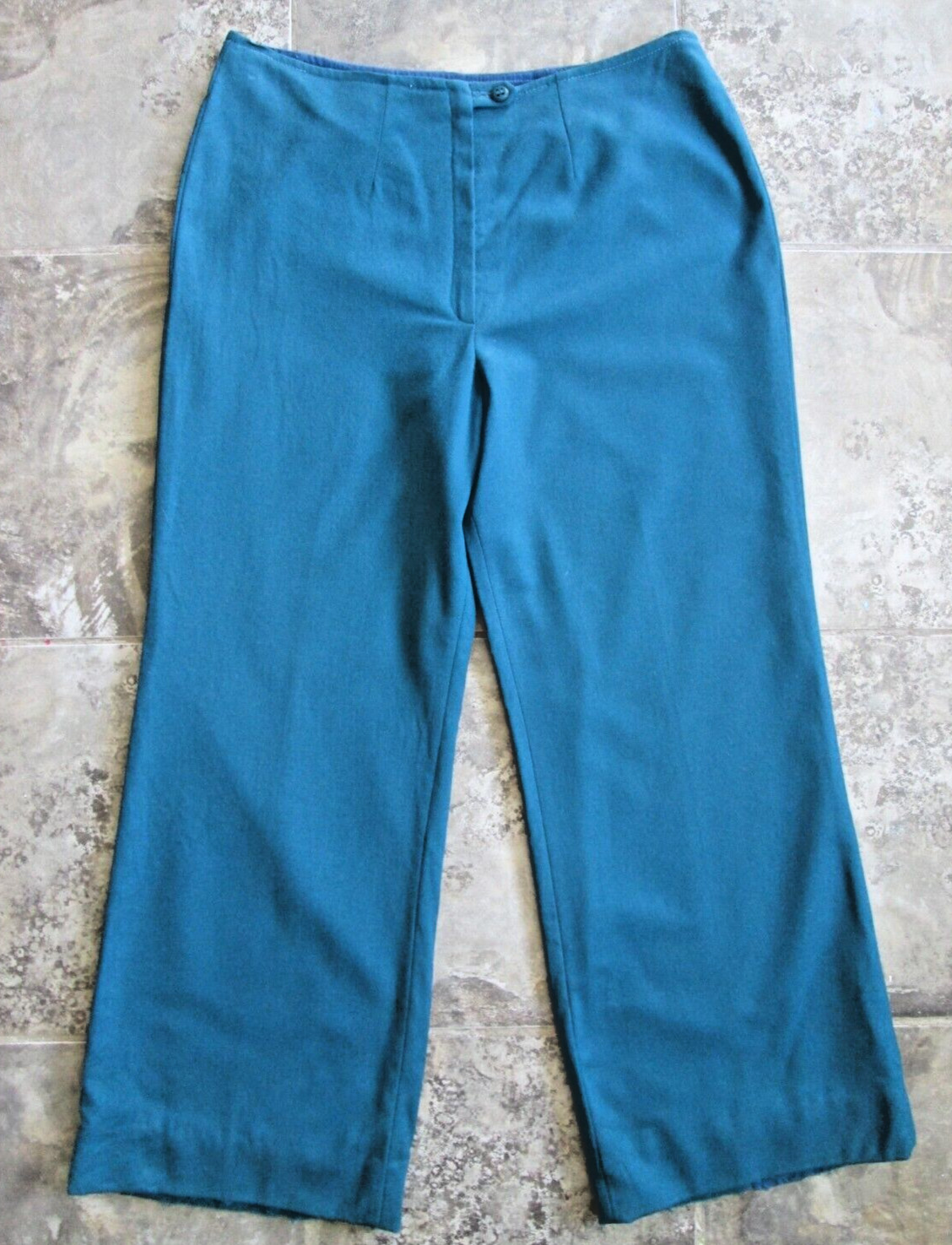 Vintage Young Pendleton Wool Pants 15-16 32×28 High Rise Virgin Wool Teal Blue